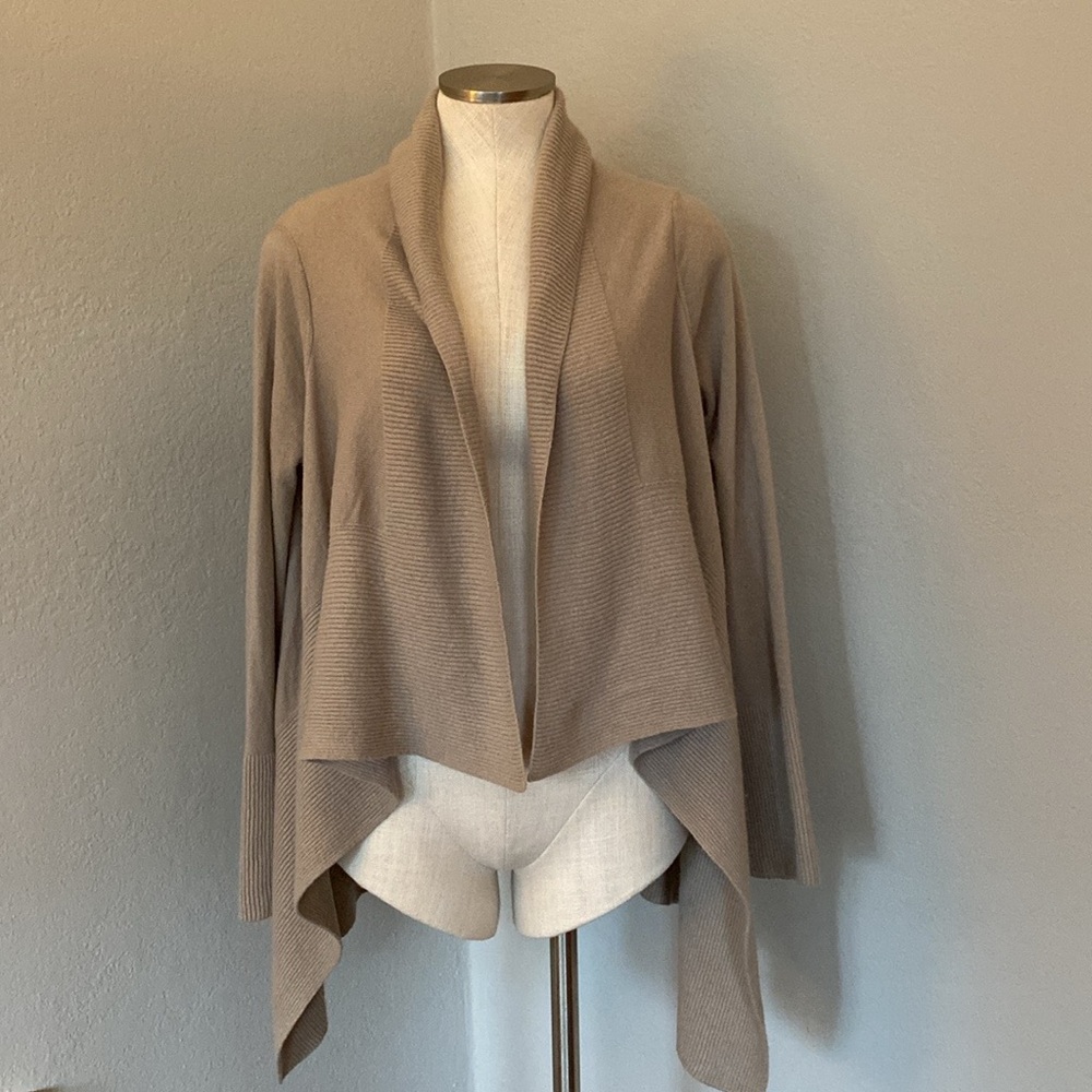 Benetton cashmere open front long cardigan. XS. Made in Italy.